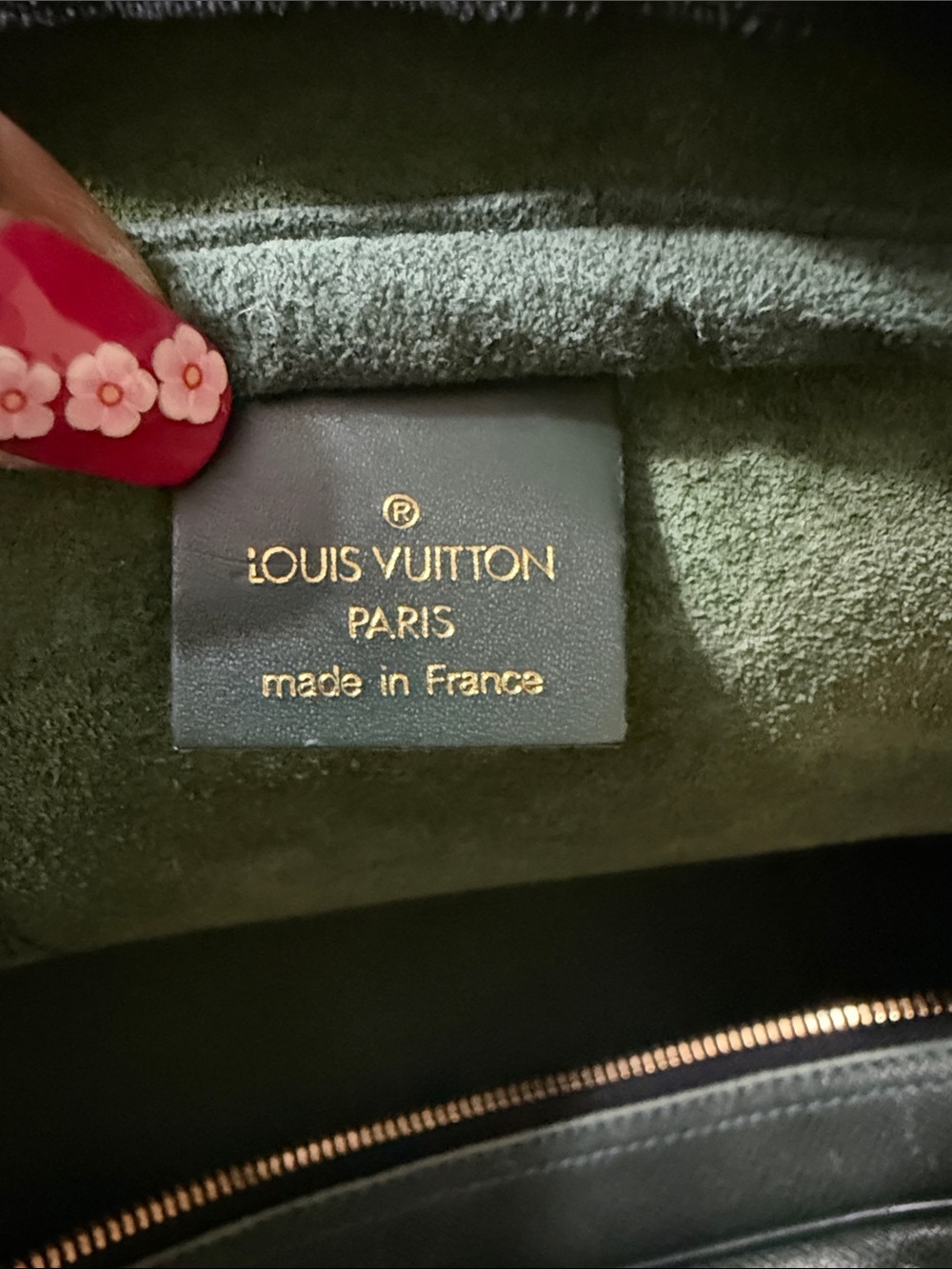 Louis Vuitton Green Leather Travel Duffel with Gold-Tone Hardware . - Picture 11 of 12